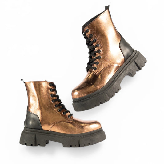 ELECTRA Combat Boot — Ignite Your Power (Genuine Leather) BRONZE