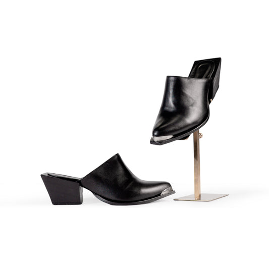 NYX — The Nightfall Square-Heel Mule (Genuine Leather)
