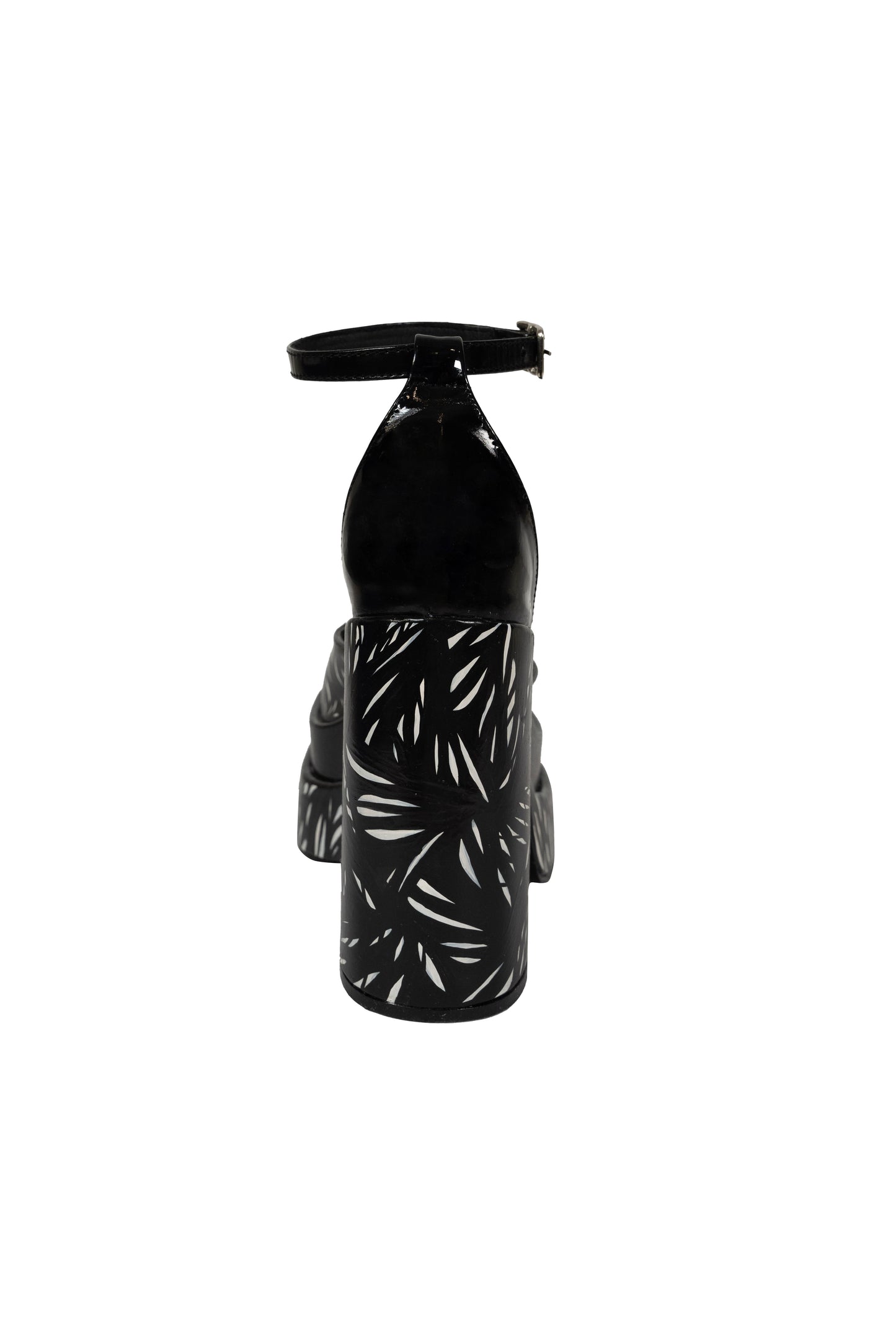 Qatar Black Platform Sandal GENUINE LEATHER Collab ORI