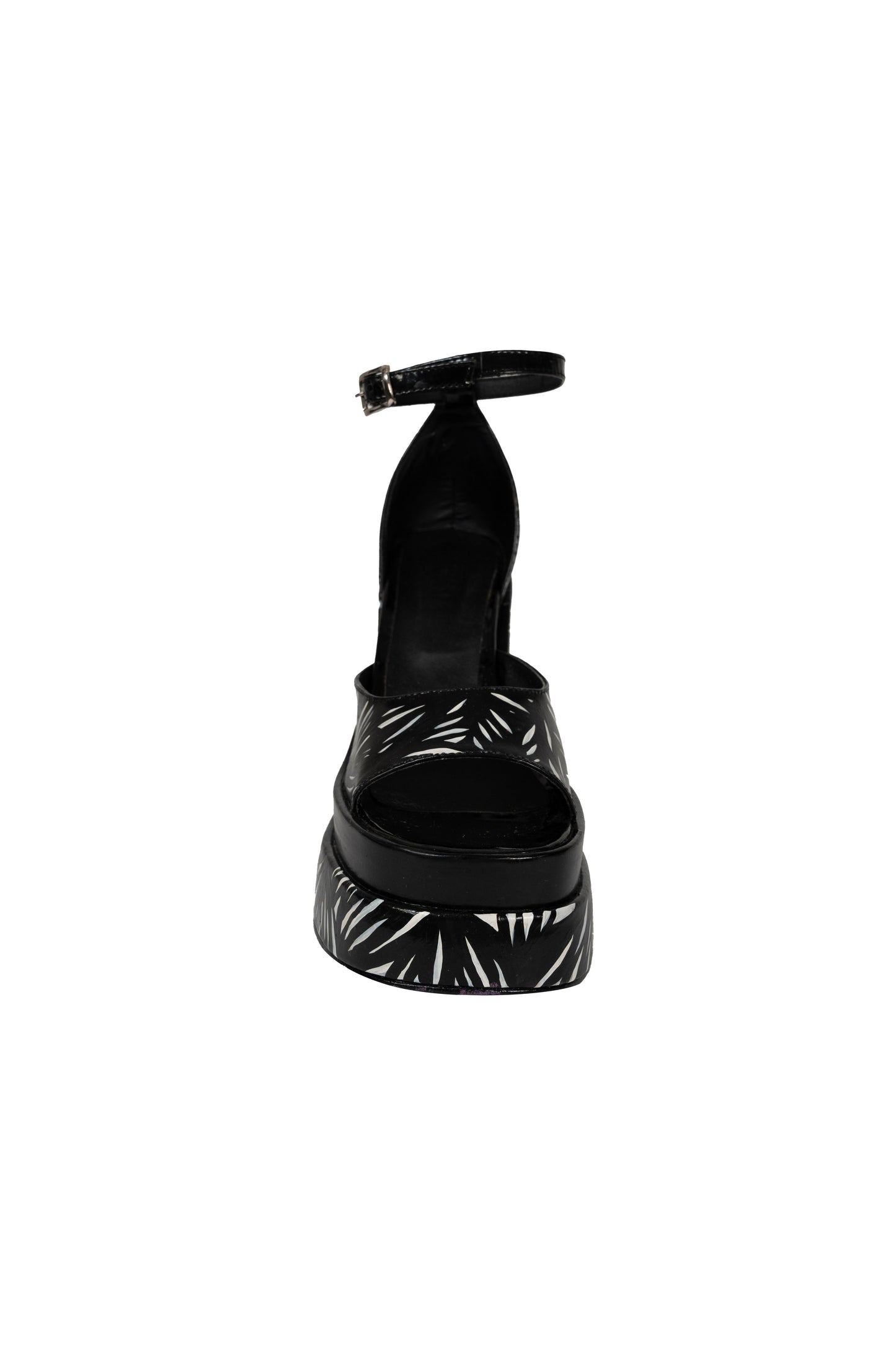 Qatar Black Platform Sandal GENUINE LEATHER Collab ORI